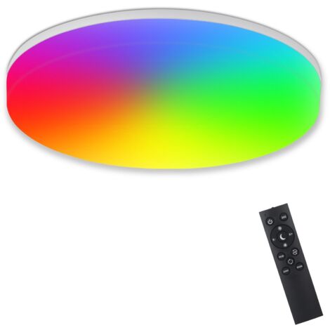 18W Plafonnier LED Dimmable RGB avec Télécommande,IP54, Ø22CM