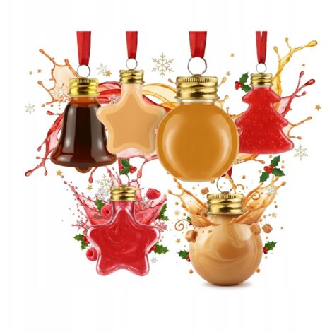 18x WEIHNACHTSBAUMKUGELN Weihnachtsflaschen für ALKOHOL-SÜSSIGKEITEN-DEKORATION