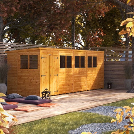 18x6 Power Pent Double Door Garden Shed