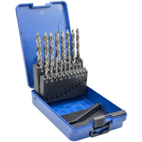 19 forets hss nouvel affutage step point coffret de 1à 10mm x0.5 mm