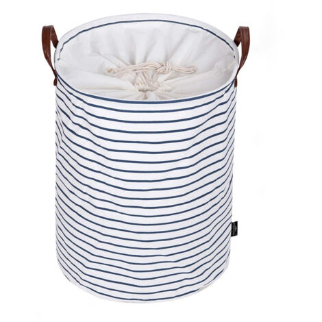 19-Inches Grand Organiser Paniers pour Vêtements Stockage , Cordon Paniers à Linge, Pliable Sac à Linge, Pliage Grande Capacité Corbeilles à Linge (Bleu )