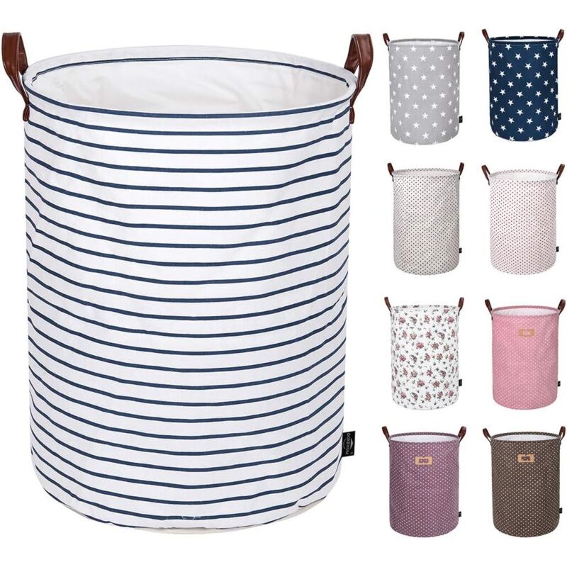 Dpzo - 19-inches Panier Organisateur pour Vêtements, Pliable, Sac à Linge Grande Capacité, Bleu