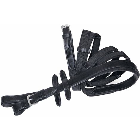 19 mm, nero: Toile caoutchoutée et rênes en cuir avec boucles en acier inoxydable de 19 mm