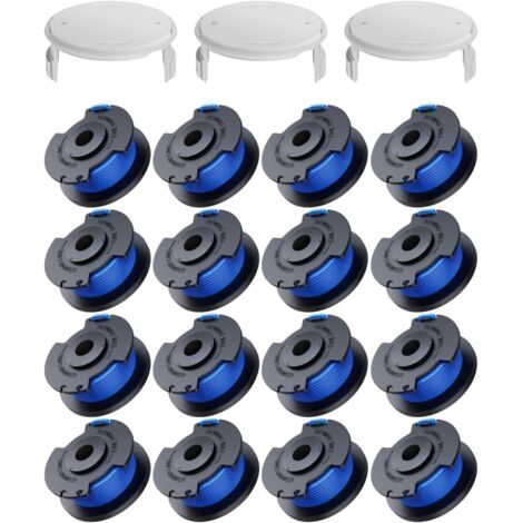 19 Pack Bobine Fil Coupe Bordure remplacements pour Ryobi One + AC14RL3A 18v 24v 40v Coupe Bordures, Bobine Ø 1,6mm, Longueur 3,3m (16 Fil Coupe Bordure,3 Couvercle)