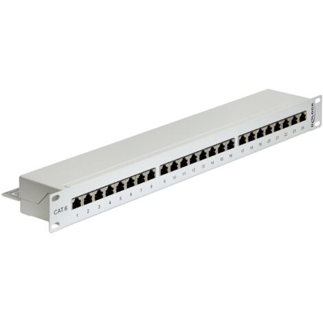 19" Patchpanel 24 Port Cat.6 Anschlüsse: 24 x RJ-45