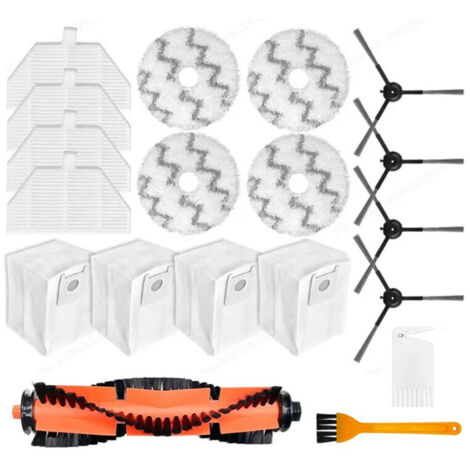 19 pezzi ricambio per robot aspirapolvere EVA SDJ06RM, accessori, spazzola laterale principale, filtro, mop, sacco polvere tessuto