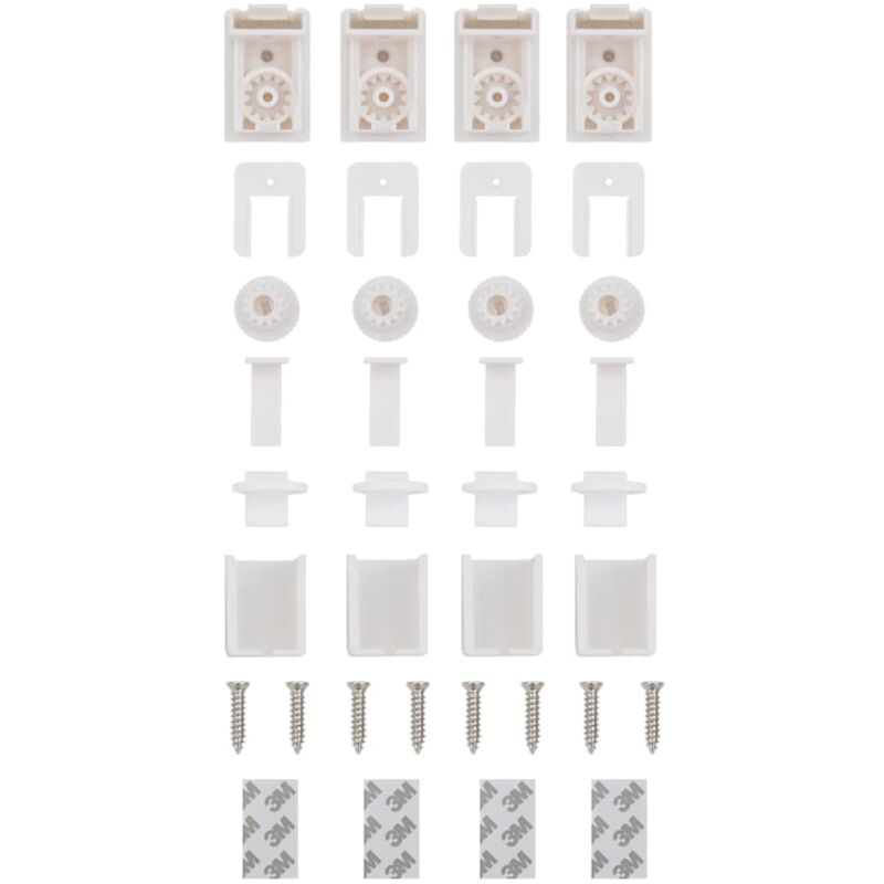 vidaXL 36 Piece Roller Blind Fittings, White