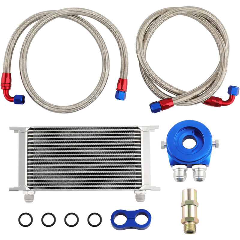 01EGD006BBL 19 Row 10AN Universal Engine Transmission Oil Cooler、Filter Adapter