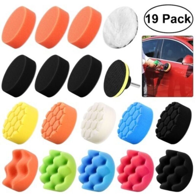 Image of 19 stücke 80mm Polieren Pad Polieren Schwamm Polieren Schwamm Kit für mit M14 Bohrer