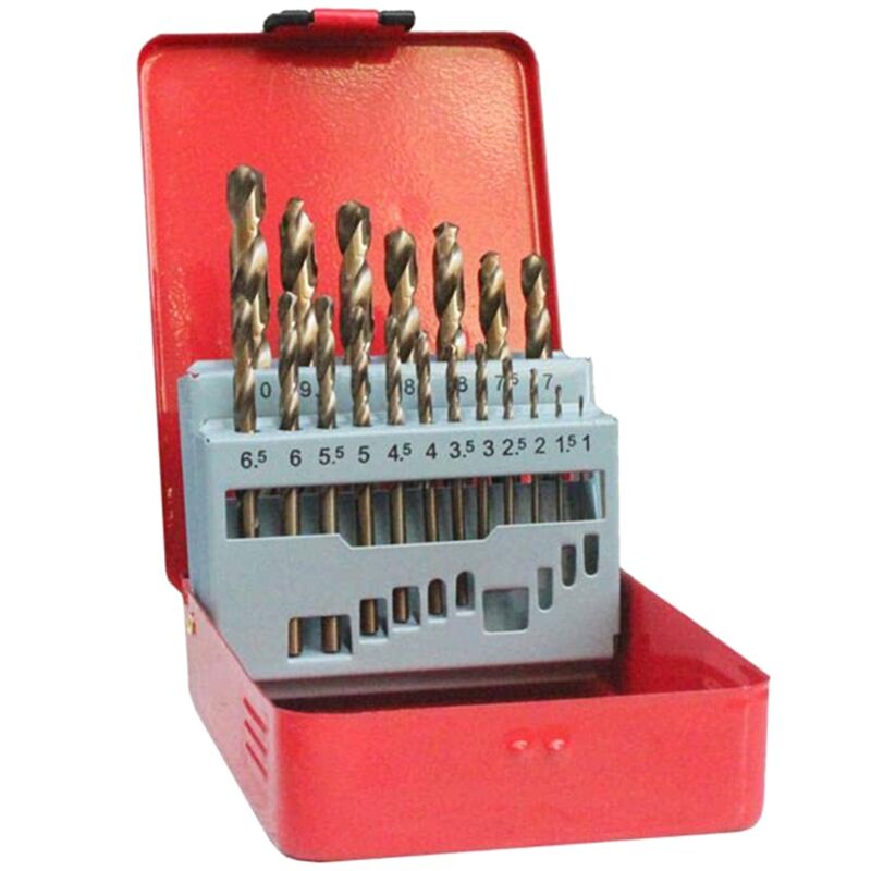 Image of 19-teiliges Set Kobaltbohrer 1,0-10 mm M35 Hartmetall-Bits 5 % Drall hss metrisch