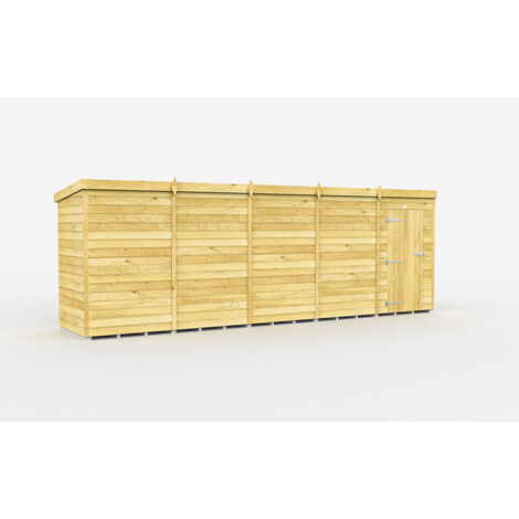19 x 4 Feet Pent Shed - Single Door Without Windows - Wood - L118 x W560 x H201 cm
