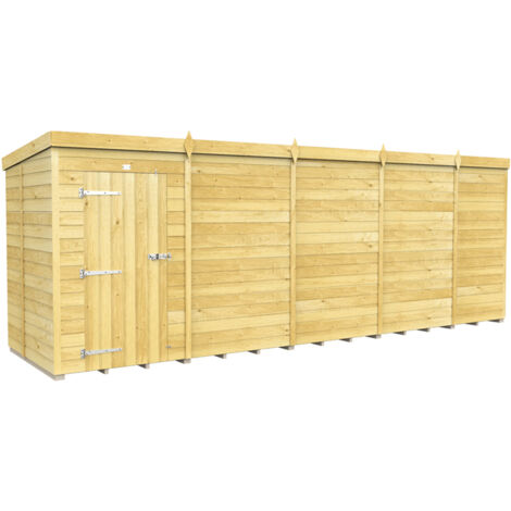 19 x 5 Feet Pent Shed - Single Door Without Windows - Wood - L147 x W560 x H201 cm