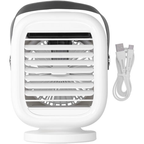 190-ml-USB-Ventilator mit Luftbefeuchter, 120°-Oszillation für Büro und Zuhause – Weiß