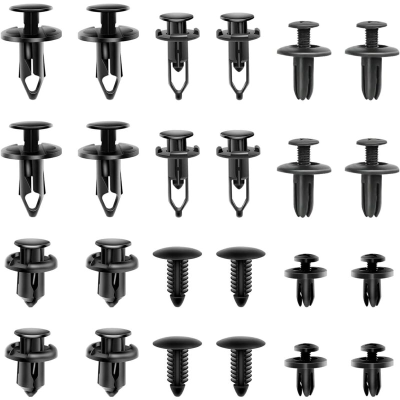 Treetalk - 190 Pièces Clips Voiture, Rivet Clip Plastique Voiture Réparationn Automobile, Rivets en Plastique Attaches, Rivet Clip Plastique Fixation