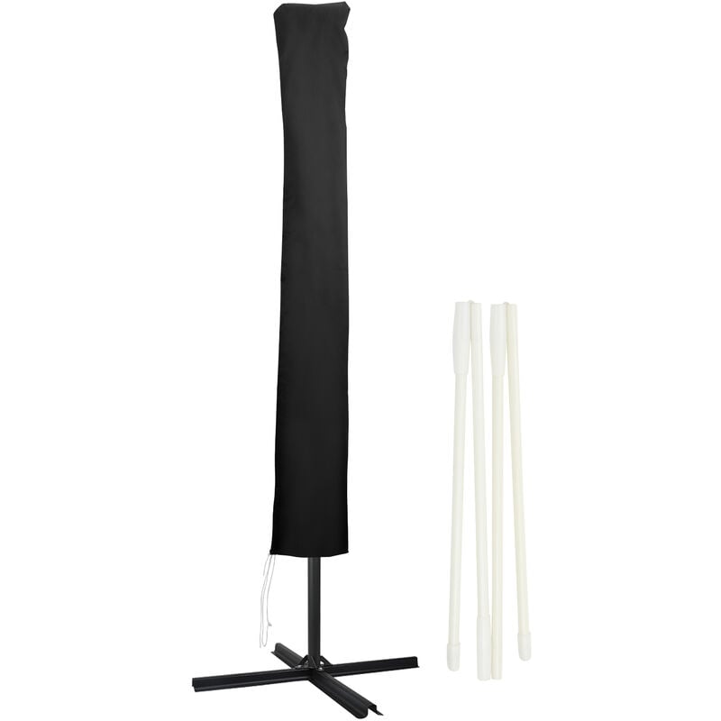 190cm Housse de protection pour parasol housse de protection pour capote housse de parasol, noir