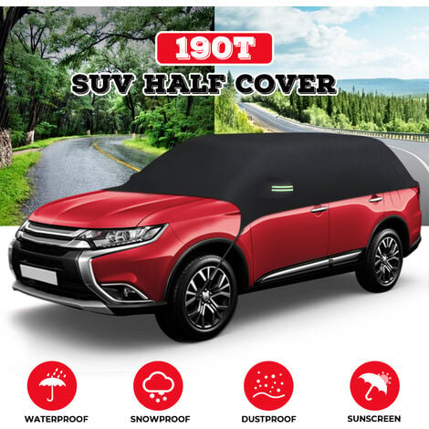 AUGIENB 190T Étanche Demi-Couverture De Voiture Pare-Soleil Crème Solaire UV Résistant À La Neige pour SUV SWAGX