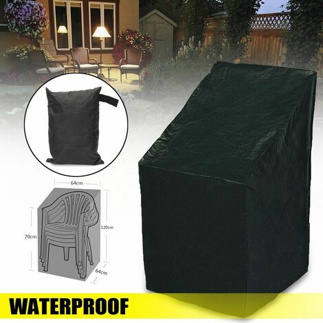 190T PE Waterproof Chair Cover for Outdoor Garden Patio Furniture Dirt Rain Protectio Frost Ice Sun Shield Snow Protection (Size: 64x64x120 / 70cm) WASHED