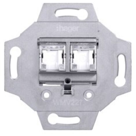1930 RJ45 double Cat 6 STP - APPAREILLAGE MURAL 1930 HAGER WMV227