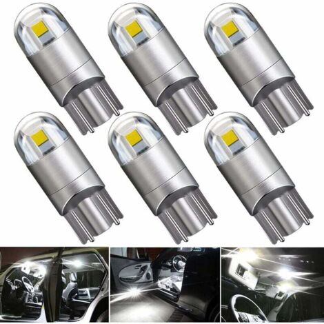 194 921 T10 W5W Ampoule LED Blanc, 3030 Chipset 2SMD Ampoules LED 2W 12V Éclairage intérieur LED Ampoules de rechange pour intérieur de voiture, extérieur, tableau de bord, plaque d'immatriculation, d