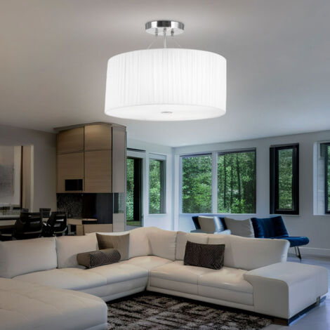 19,5 Watt LED Decken Lampe Hänge Leuchte Licht Plissee Wohnraum rund