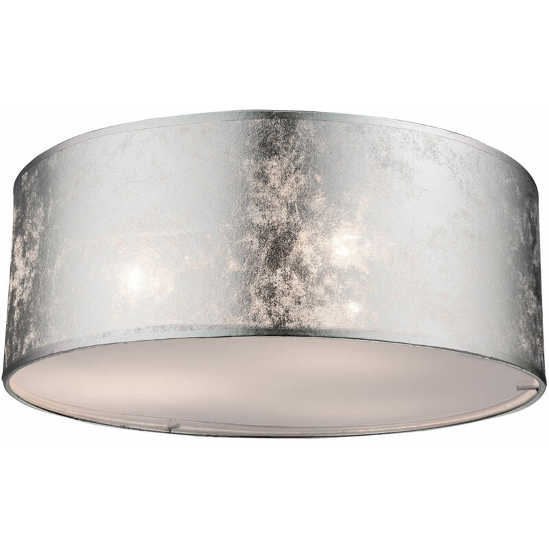 Image of Lampada da soffitto a LED da 19,5 watt, illuminazione del soggiorno, lampada in tessuto argento lucido