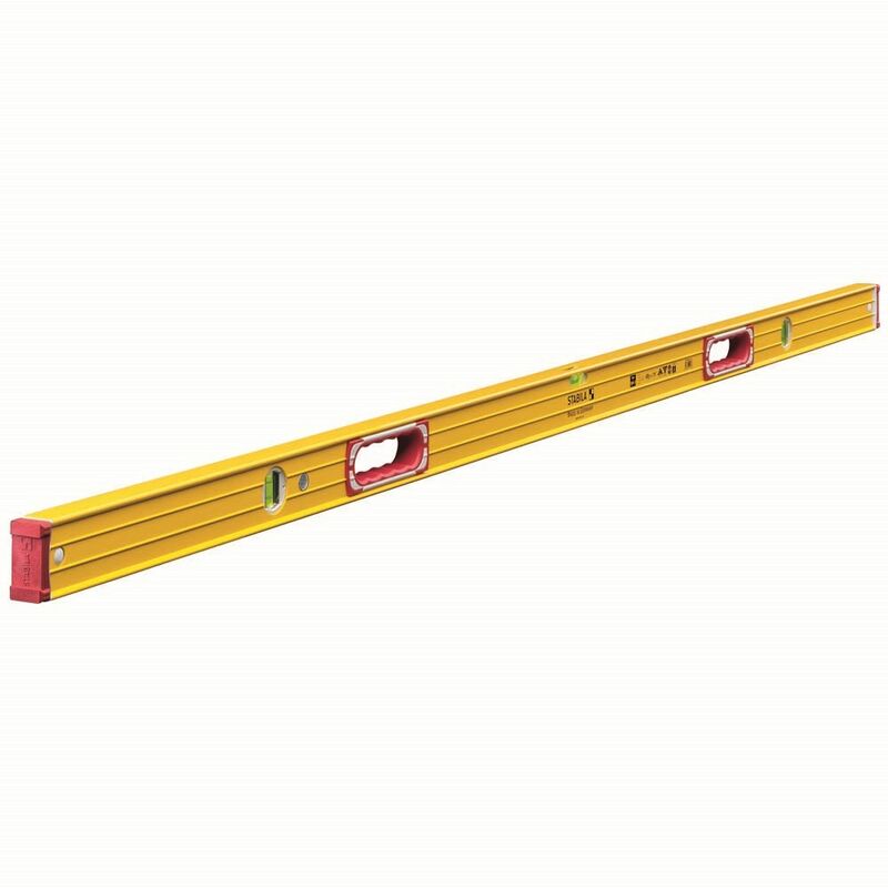 Double Plumb Vial Ribbed Spirit Level 1800mm 72'' 180cm 196-2 STB1962180 - Stabila