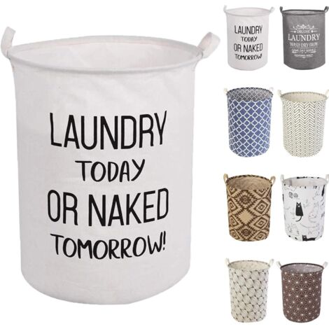 19,7" Paniers à Linge, Paniers à Linge Pliable Grand Bac de Rangement en Tissu Corbeille à Linge pour Organiser Chambre d'enfants, Jouets, Vêtement