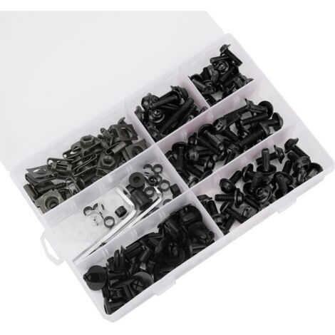 198-piece/set M5 M6 Windshield Fairing Screws Motorcycle Bolt Kit Accessory Black