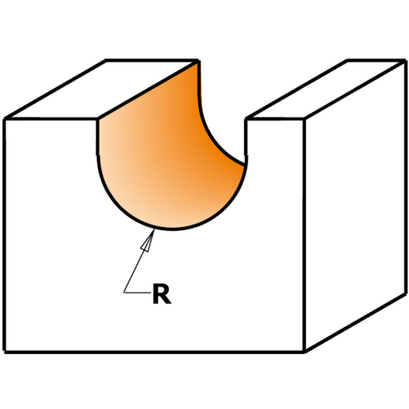CMT : Fraise carbure hélociodale rayon 4 mm pour Gorge - Queue 8 mm