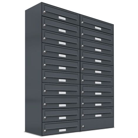 19er Briefkasten Anthrazit Anlage 19 Fach Wandbriefkasten Postkasten