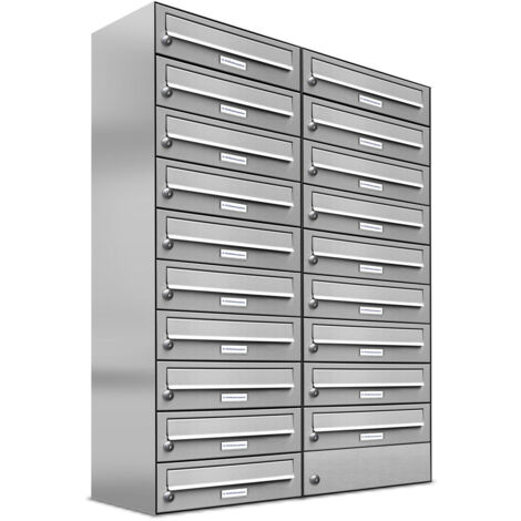 19er Edelstahl Briefkasten Anlage 19 Fach Wandbriefkasten Postkasten