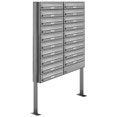 19er Edelstahl Stand Briefkasten Anlage Freistehend