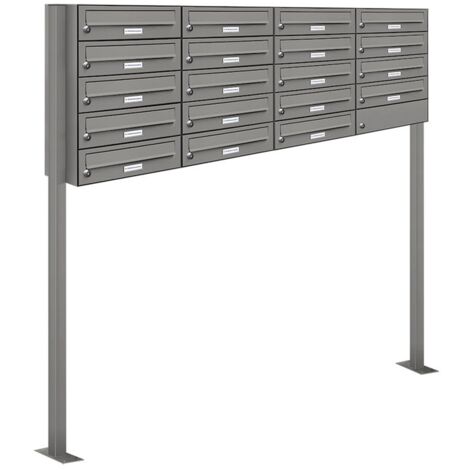 19er Premium Standbriefkasten RAL 9007 freistehend Postkasten Ständer 4x5