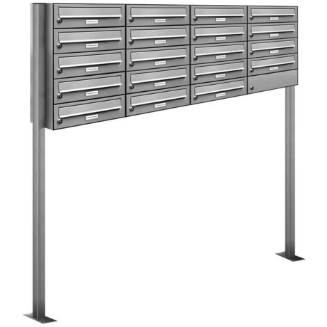 19er V2A Edelstahl Standbriefkasten Anlage Freistehend