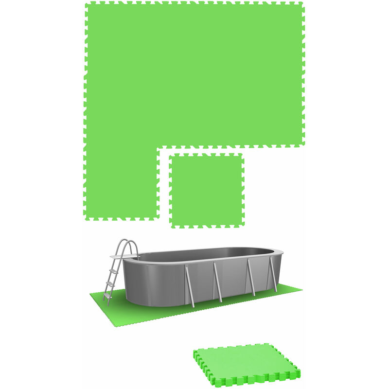 Eyepower - 1,9M² Base Suelo Piscina - 8 Alfombras Grandes - 50X50 Tapiz De Suelo Piscina
