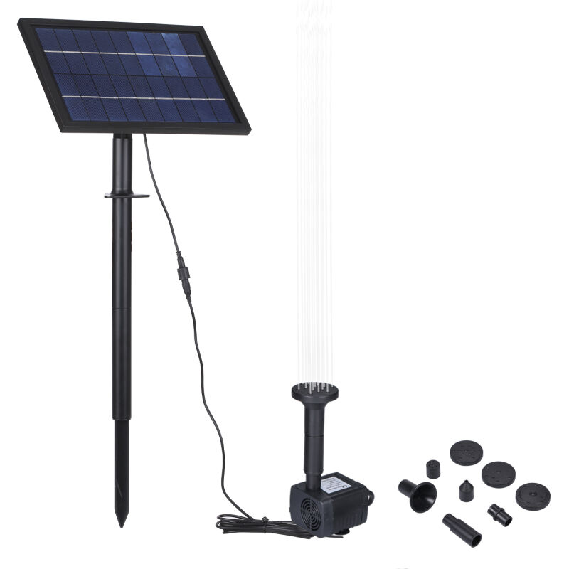 LIFCAUSAL Pompe Solaire 10V/8W avec Panneau Réglable – Kit Fontaine Autonome pour Bassin d'Oiseaux, Aquarium, Étang, Jardin, Patio, Pelouse et