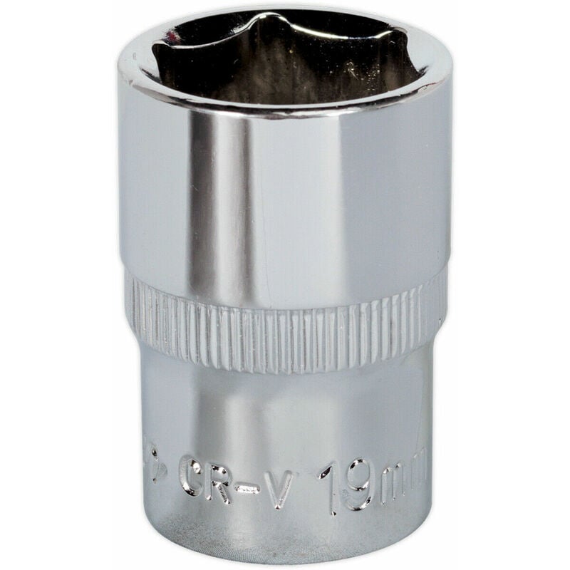 Loops - 19mm Forged Steel Drive Socket - 1/2' Square Drive - Polished Chrome Vanadium