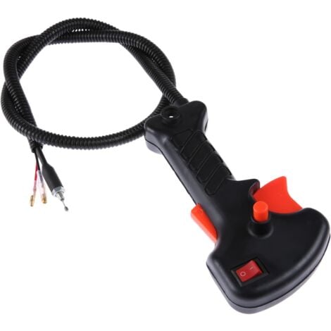 LABLANC 19mm Poignée d'Accélérateur Débroussailleuse avec 81cm Câble, Gâchette d'Accélérateur Poignée Interrupteur pour Guidon de 19mm Tondeuses Taille-Haies Débroussailleuses