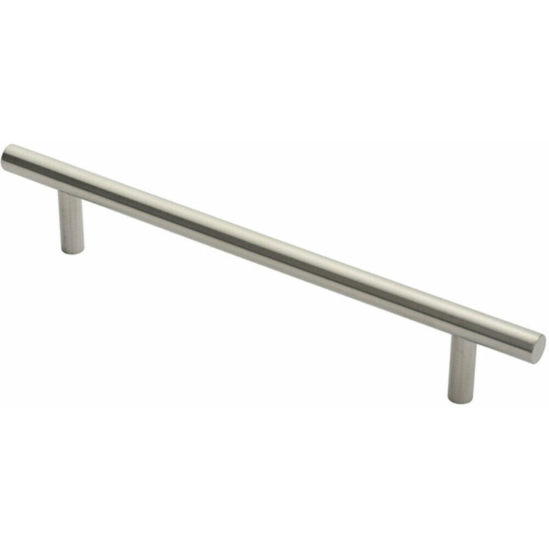 19mm Straight T Bar Pull Handle 300mm Fixing Centres Satin Stainless Steel