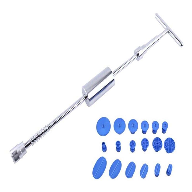 Shining House - 19pcs Kit Debosselage Marteau Coulissant, Debosselage Caravane, Paintless Débosselage Réparation de Bosses de Voiture sans Peinture