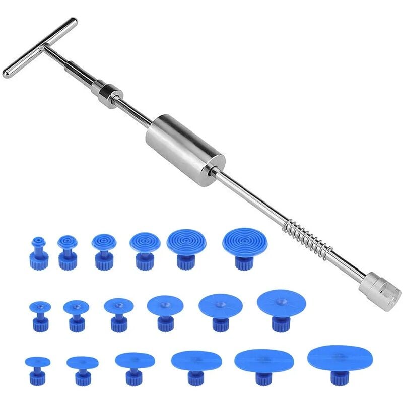 Tinor - 19pcs Sliding Hammer,Paintless Dent Removal Paintless Car Dent Repair Tool Teeth Puller Type t Type,Slide Hammer Bar