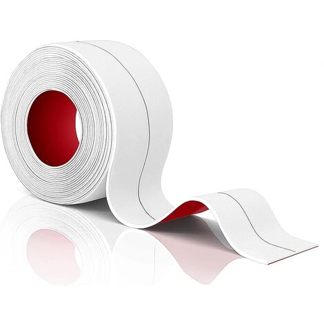 19x19mm PVC-Falteckeneinlage mit Schaumstoffklebestreifen, Kunststoffeinlage, weißer Zierstreifen 6m lang