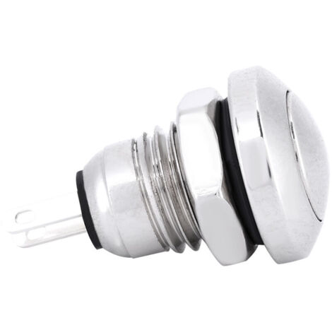1A 24V 8mm Mini interrupteur d'alimentation à bouton-poussoir momentané de voiture étanche en laiton nickelé