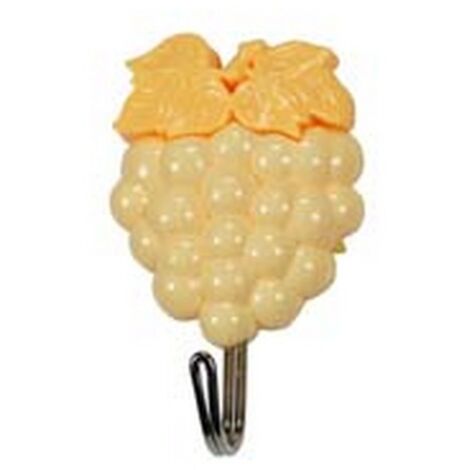 1BL GANCI ADESIVI PLASTICA "FRUTTA UVA" - mm.50x80h., in blister da pz.2