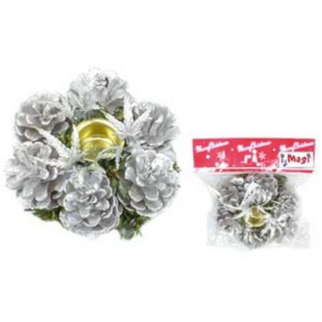 1BL PORTA CANDELE A UN POSTO COLORE ARGENTO