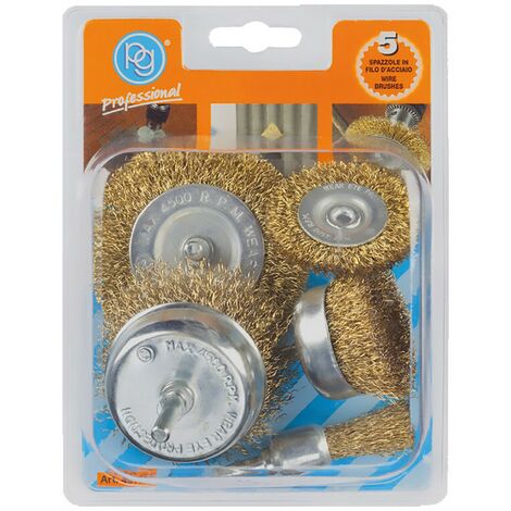 1BL SET SPAZZOLE PER TRAPANO set 5 pezzi