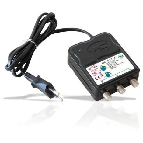 1BLISTER AMPLIFICATORE REGOLABILE RETRO TV UHF+VHF 25dB - 2 out attacco F