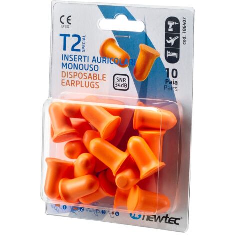 1BLISTER CONFEZIONE 10 PAIA AURICOLARI ANTIRUMORE EN352