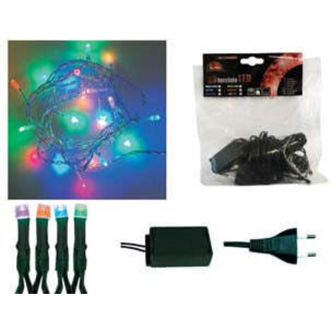 1BLISTER LUCCIOLE A LED MULTICOLOR LUCE FISSA PER INTERNO - 20 led - mt.1,5 + 2