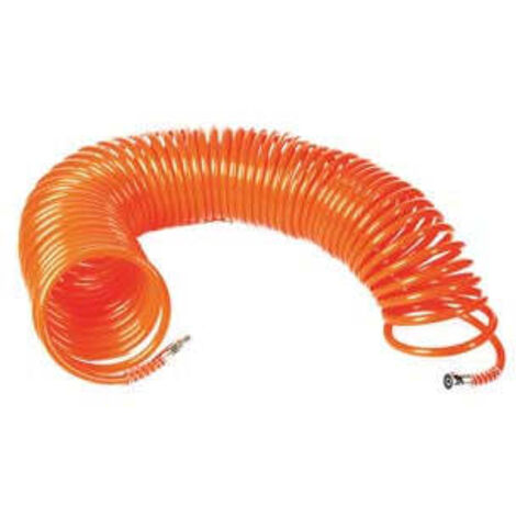 1BLISTER TUBO A SPIRALE PER COMPRESSORI CON ATTACCO RAPIDO + BAIONETTA - ø mm.6X8 mt